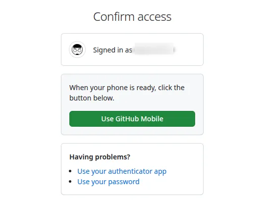 GitHub Device Login의 Confirm access 화면